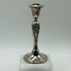 VTG Godinger Silver Plate Ornate Repousse Grape Candlestick Holder Victorian